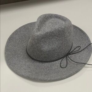 World Market Gray Women's 22” Inch Fedora Hat with black band
